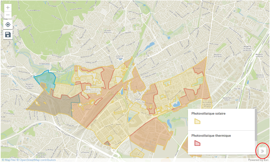 Cliquer sur l'onglet réduire ">>" en bas à droite (entouré en rouge sur cette illustration)